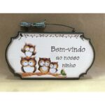 Placa Decorativa - Bem Vindo ao nosso ninho