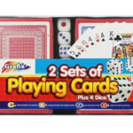 Jogo cartas - 2 baralhos e 4 dados