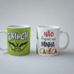Caneca Grinch "Não toque na minha caneca"