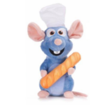 Peluche Remy 25cm com pão – Ratatouille Disney