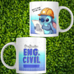 Caneca  Stitch Profissão  Engenheiro Civil