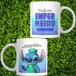 Caneca  Stitch Profissão  ENFERMEIRO