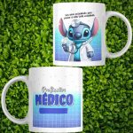 Caneca  Stitch Profissão MÉDICO
